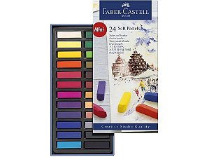 Estojo 24 Cores Giz Pastel Seco Longo - Faber