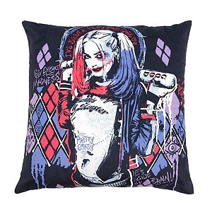 Capa Almofada 45x45 Harley Quinn Preta - Urban