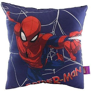 Almofada 40x40cm Fibra Spider Man Azul Mari - Zona