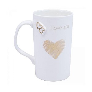 Caneca I Love You Dourado - Mileno