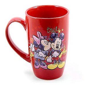 Caneca Esmalte Mickey E Minnie Vermelha - Mileno