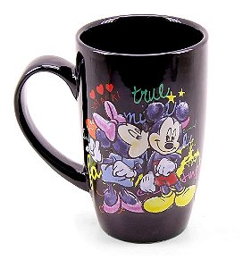 Caneca Esmalte Mickey E Minnie Preta - Mileno