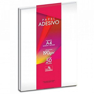 Papel A4 190g 50f Adesivo Brilho - Bahia Artes