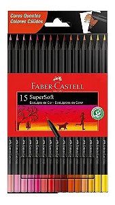 Ecolapis Cor Supersoft 15 Cores Quentes - Faber