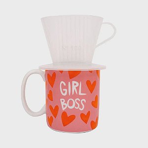 Caneca Cilindrica Love Canecas Girl Boss - Uatt