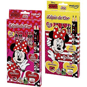 Kit Lapis Cor+borracha+apontador Minnie - Molin