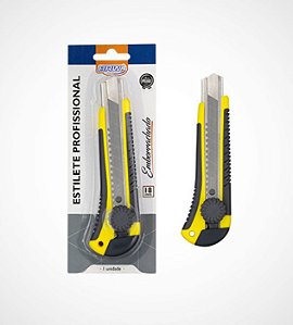 Estilete Profissional 18mm Cabo Emborrachado - Brw