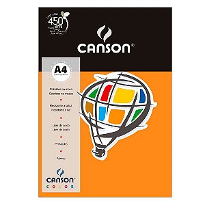 Papel A4 180g 10f Color Laranja - Canson