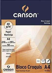 Papel A4 Manteiga 41g C/50f Croquis - Canson