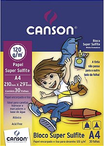 Bloco Desenho A4 120g 30f Liso Infantil - Canson