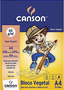 Bloco Escolar A4 50f Vegetal - Canson