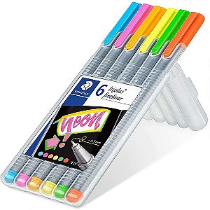 Estojo C/6 Fineliner 0,3mm Trip Neon - Staedtler