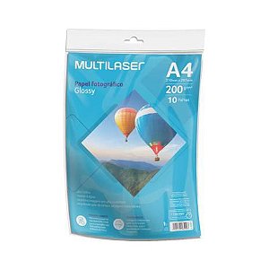 Papel Fotografico A4 200g 10f Glossy - Multilaser