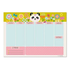 Bloco Planner Semanal 90g 60f Panda - Me Encanta