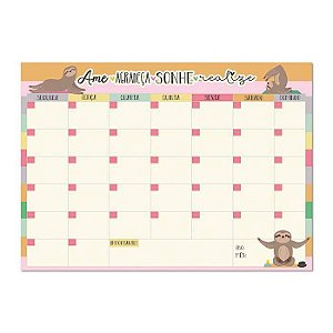 Bloco Planner Mensal 120g 24f Preguica -me Encanta