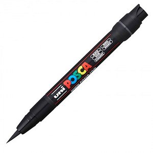 Caneta Brush Posca Preto - Uni