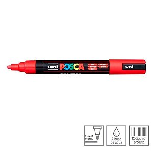 Caneta Bulled Shaped Posca 5m Vermelho - Uni