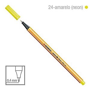 Caneta Point 88/024 0,4mm Neon Amarelo - Stabilo