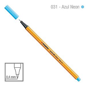 Caneta Point 88/031 0,4mm Neon Azul - Stabilo