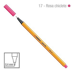 Caneta Point 88/17 0,4mm Rosa Chiclete - Stabilo