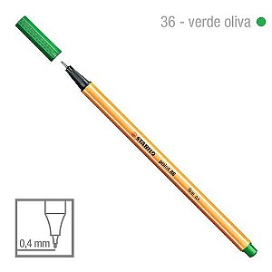 Caneta Point 88/36 0,4mm Verde Oliva - Stabilo