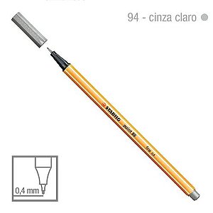Caneta Point 88/94 0,4mm Cinza Claro - Stabilo