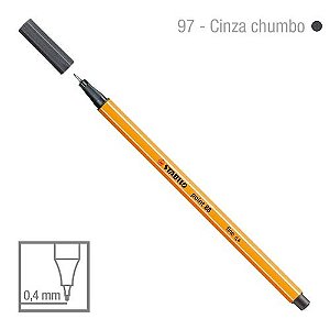 Caneta Point 88/97 0,4mm Cinza Chumbo - Stabilo