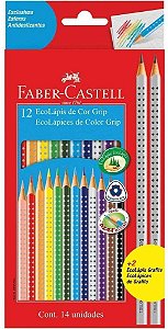 Ecolapis Cor C/12 + 2 Lapis Grip - Faber Castel