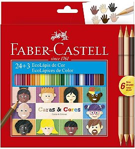 Ecolapis Cor C/24 + 3 Caras & Cores - Faber Castel