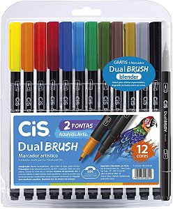 Estojo C/12 Marcador Dual Brush Aquarelavel - Cis