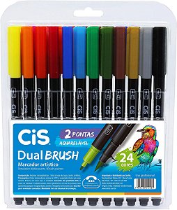 Estojo C/24 Marcador Dual Brush Aquarelavel - Cis