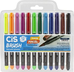 Estojo C/12 Marcador Brush Aquarelavel - Cis