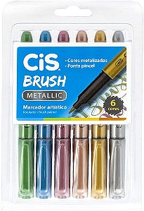 Estojo C/6 Marcador Brush Metallic - Cis