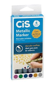 Estojo Marker 1,0mm C/6 Metallic Sortido - Cis