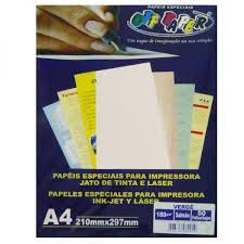 Papel Verge A4 Salmao 180g C/50 Fls - Off Paper