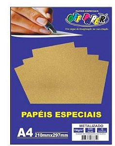 Papel A4 150g 15f Metalizado Ouro Velho-off Paper