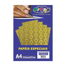 Papel A4 150g 10fls Glitter Dec Ouro Cor-off Paper