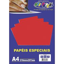 Papel A4 120g 20f Plus Vermelho - Off Paper