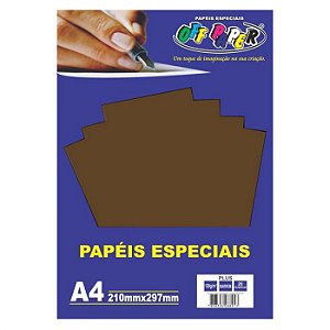 Papel A4 120g 20f Plus Marrom - Off Paper