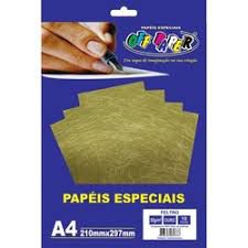 Papel A4 30g 10fls Feltro Ouro - Off Paper