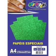 Papel A4 180g 5f Glitter Verde - Off Paper
