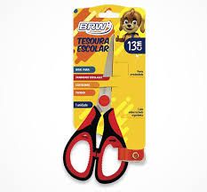 Tesoura Escolar 13cm Cabo Emborrachado - Brw