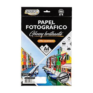 Papel Fotografico 180g 20f Glossy Brilhante - Brw