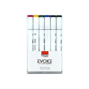 Estojo C/6 Marcador Evoke Dual Cores Basicas - Brw