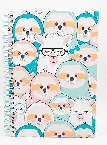 Caderno A5 Cd Espiral Lhama E Bicho Preguica - Bee