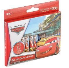 Giz Cera Jumbo Carros 12 Cores - Tris