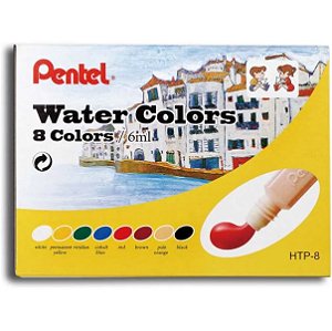 Aquarela A Base De Agua 8 Cores - Pentel