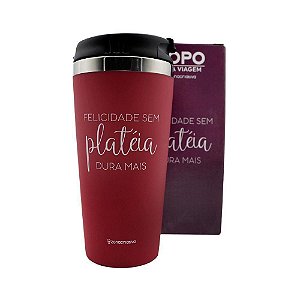 Copo Viagem 450ml Emborrachado Felicidade D - Zona