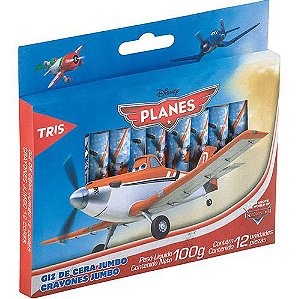 Giz Cera Jumbo Planes 12 Cores - Tris