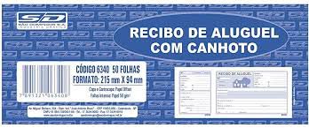 Bloco Recibo De Aluguel C/canhoto 50f 215x94mm- Sd